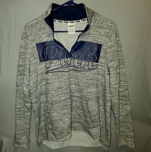 🔷️🌚 Blue And Grey PINK Half zip pullover 🌚🔷️